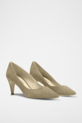 Décolleté in pelle scamosciata - Taupe