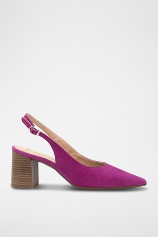 Décolleté in pelle scamosciata - Fucsia