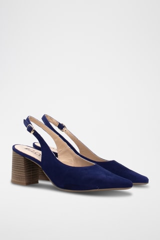 Décolleté in pelle scamosciata - Navy
