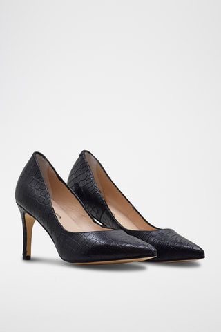 Décolleté in pelle - Nero