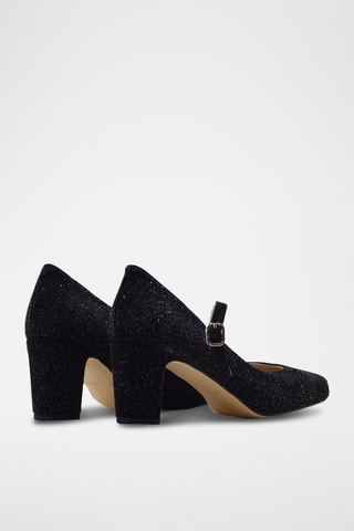 Scarpe baby con tacco in pelle scamosciata - Nero