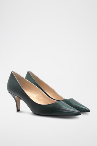 Décolleté in pelle nappa - Verde scuro