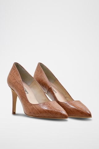 Décolleté in pelle - Marrone