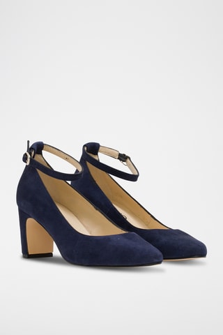 Décolleté in pelle scamosciata - Navy