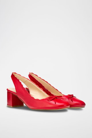 Décolleté in pelle nappa - Rosso