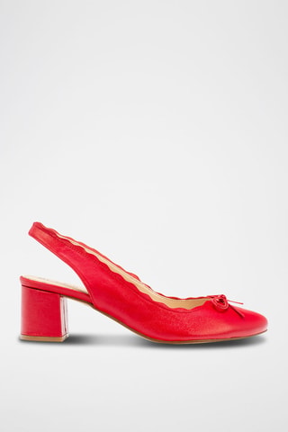 Décolleté in pelle nappa - Rosso