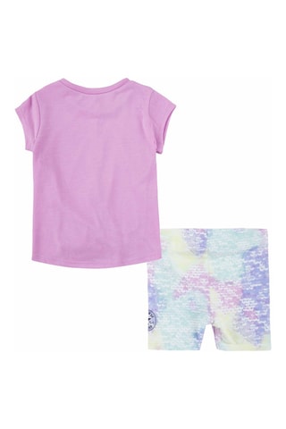 T-shirt en Short - Wit, zwart en roze