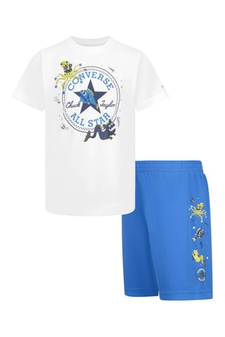 T-shirt en Korte Broek - Wit, blauw en geel
