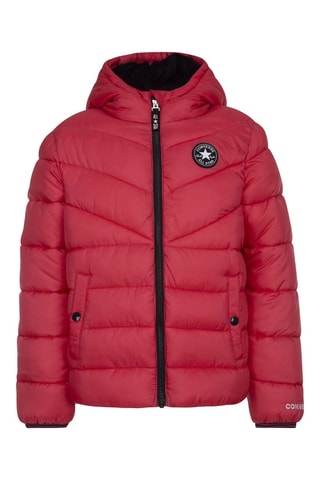 Piumino con cappuccio Rosso - Rosso