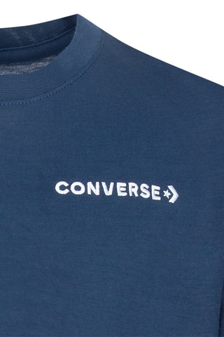 T-shirt. - Wit en blauw