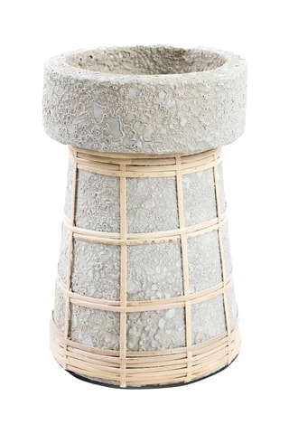 Bougeoir Serene en rotin - 20 cm - Beige