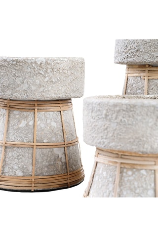 Bougeoir Serene en rotin - 20 cm - Beige