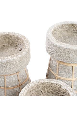 Bougeoir Serene en rotin - 20 cm - Beige