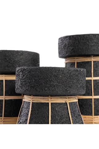 Bougeoir Serene - 20 cm - Noir et beige