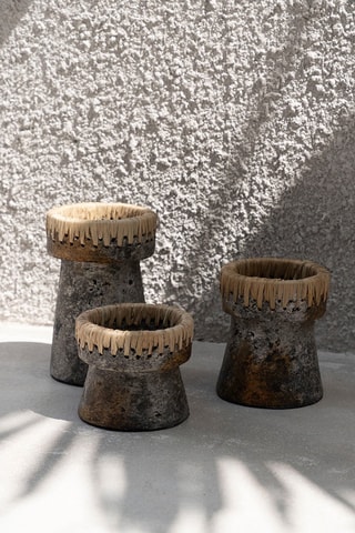 Bougeoir Pretty - 20 cm - Gris