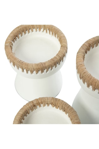 Bougeoir Pretty - 12 cm - Blanc et beige