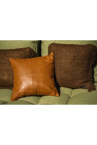 Housse de coussin en cuir Camel- 45 x 45 cm