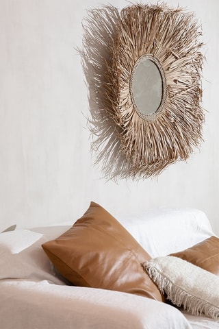 Housse de coussin en cuir Camel- 45 x 45 cm