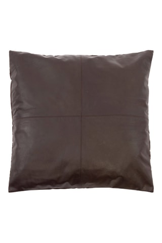 Housse de coussin Four Panel en cuir - Chocolat - 60 x 60 cm