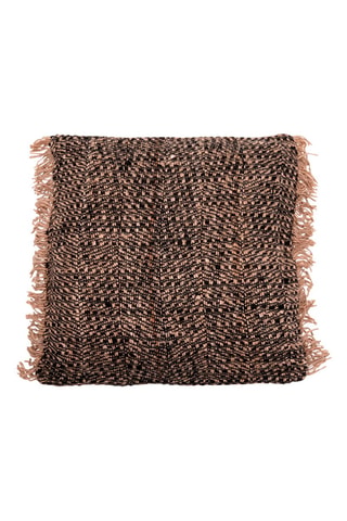Housse de coussin à franges Oh My Gee - Noir et beige