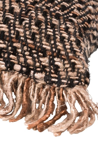 Housse de coussin à franges Oh My Gee - Noir et beige