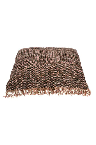 Housse de coussin à franges Oh My Gee - Noir et beige