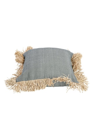 Housse de coussin à franges Bonita - Noir et beige - 60 x 60 cm
