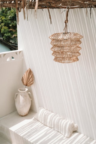 Housse de coussin à franges Oh My Gee - Ecru