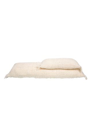 Housse de coussin à franges Oh My Gee - Ecru