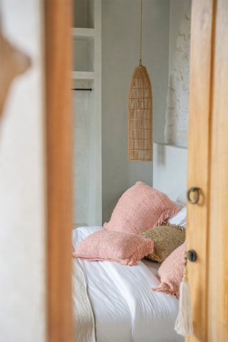 Housse de coussin à franges Oh My Gee - Rose 
