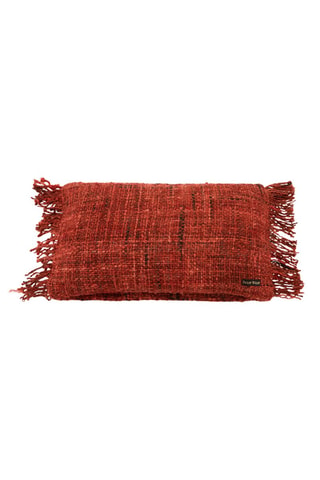 Housse de coussin à franges Oh My Gee - Rouge 