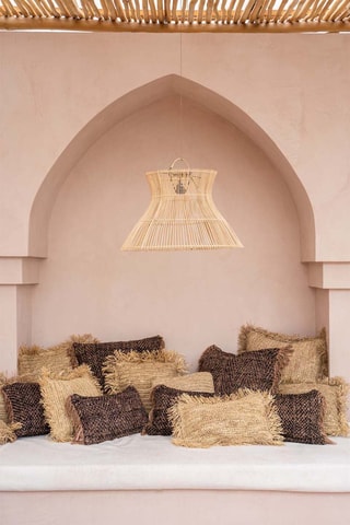Housse de coussin à franges Oh My Gee - Noir et beige 
