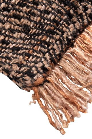 Housse de coussin à franges Oh My Gee - Noir et beige 