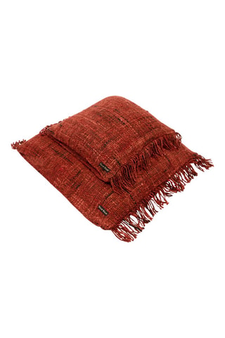 Housse de coussin à franges Oh My Gee - Rouge