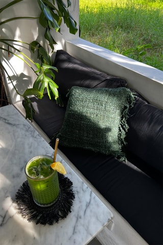 Housse de coussin à franges Oh My Gee - Vert