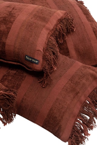 Housse de coussin à franges Oh My Gee - Bordeaux