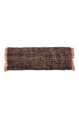 Housse de coussin à franges Oh My Gee - Beige et noir