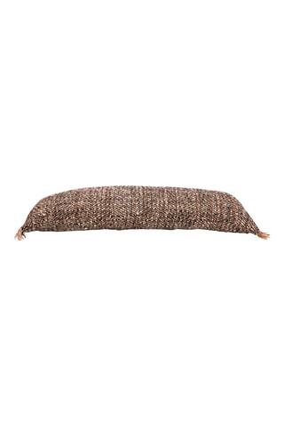 Housse de coussin à franges Oh My Gee - Beige et noir