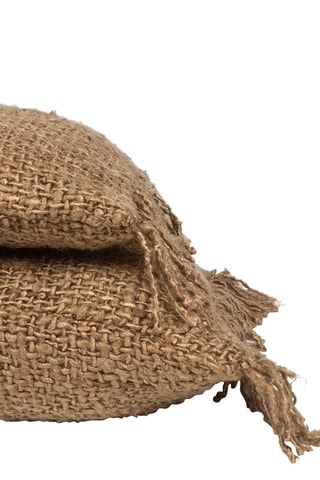 Housse de coussin à franges Oh My Gee - Marron