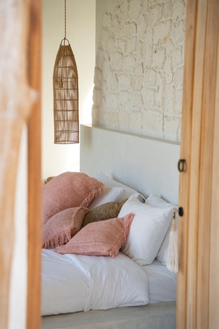 Housse de coussin à franges Oh My Gee - Rose 