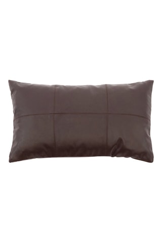 Housse de coussin Six Panel en cuir - Chocolat 
