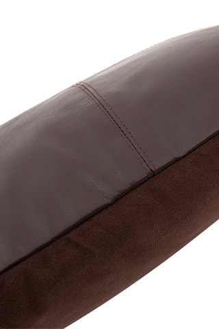 Housse de coussin Six Panel en cuir - Chocolat 