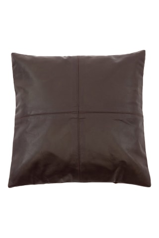 Housse de coussin Six Panel en cuir - Chocolat 