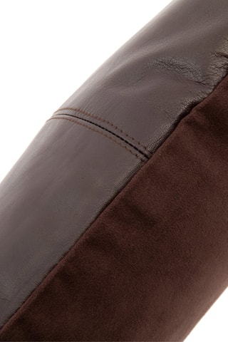 Housse de coussin Six Panel en cuir - Chocolat 