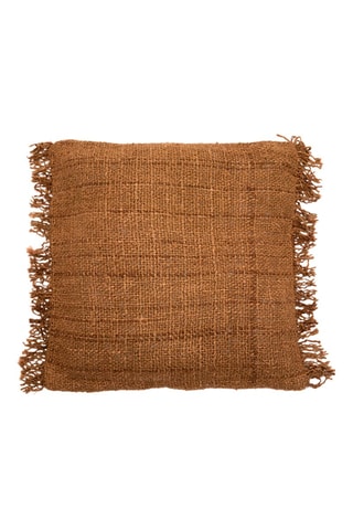 Housse de coussin à franges Oh My Gee - Marron