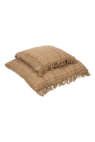 Housse de coussin à franges Oh My Gee - Marron