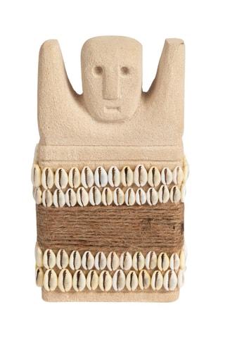 Statue en grès Beige - 17 x 9 x 5 cm