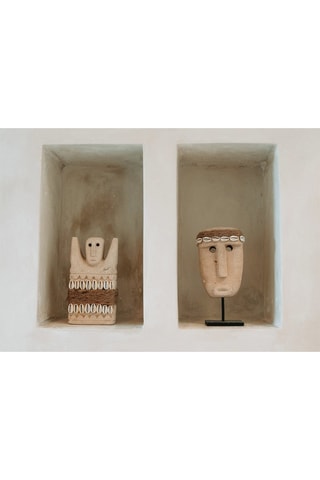 Statue en grès Beige - 17 x 9 x 5 cm