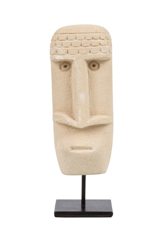 Statue Sumba en grès - 19 x 5 x 6 cm - Beige