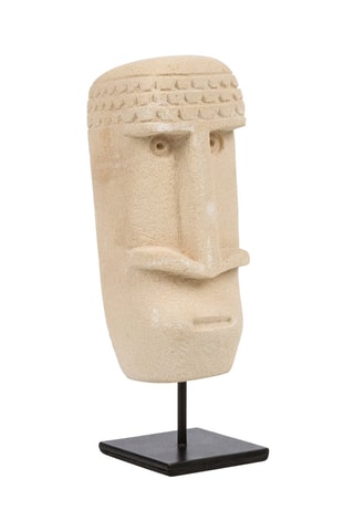 Statue Sumba en grès - 19 x 5 x 6 cm - Beige